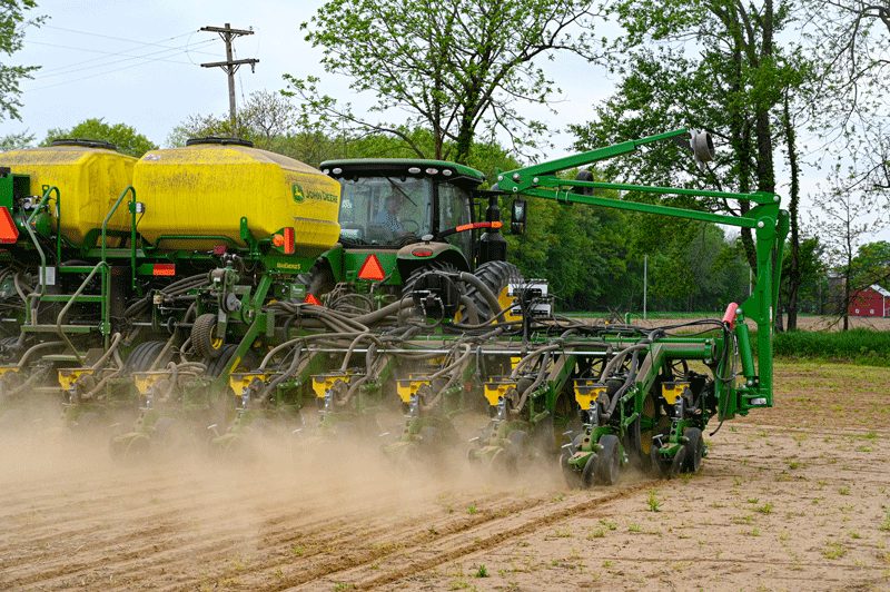 using a modern planter in delayed rain after planting