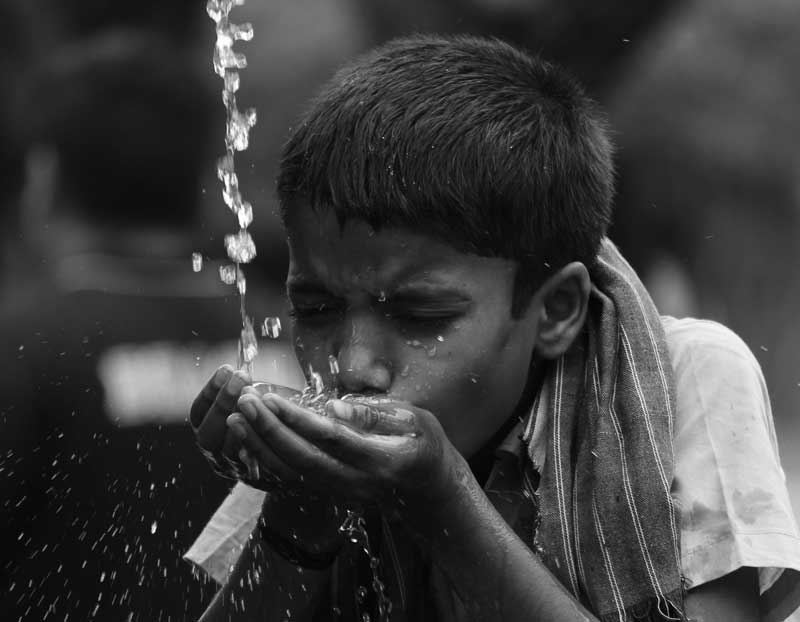 drinking water first will always prevent dehydration and heat stress in farmers